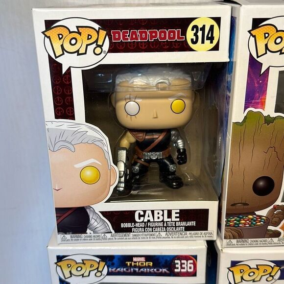 Funko Pop! Marvel 264 Groot #336 Valkyrie #314 Cable #433 Captain Marvel set of - Picture 2 of 9